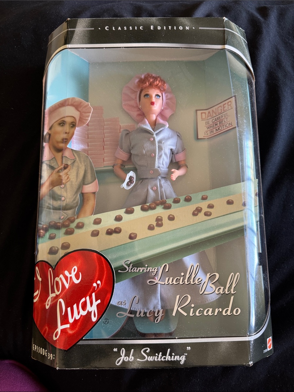 Mattel I Love Lucy Lucy Ricardo Doll in Pink and Gray Uniform